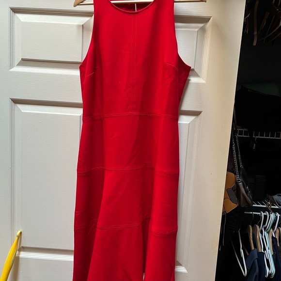 Banana Republic Fit and Flare Racerback Dress in Brilliant Red - Picture 3 of 7